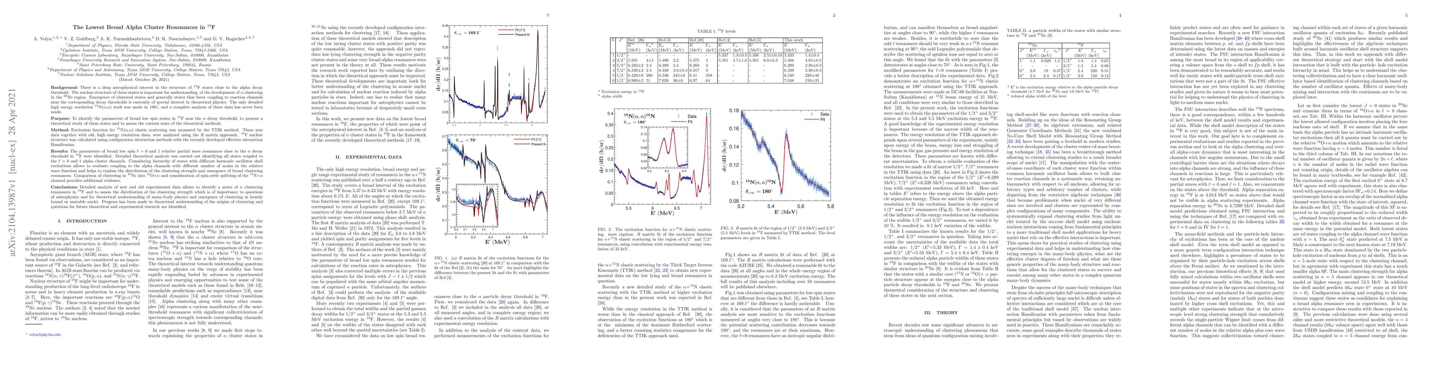 Thumbnail for The Lowest Broad Alpha Cluster Resonances in $^{19}$F