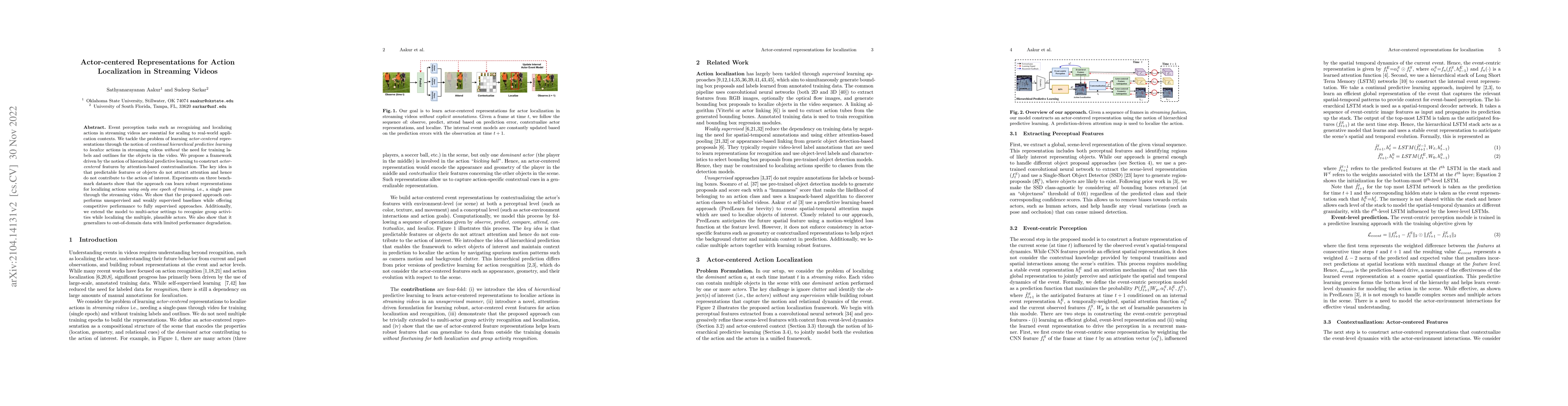 Thumbnail for Actor-centered Representations for Action Localization in Streaming
  Videos