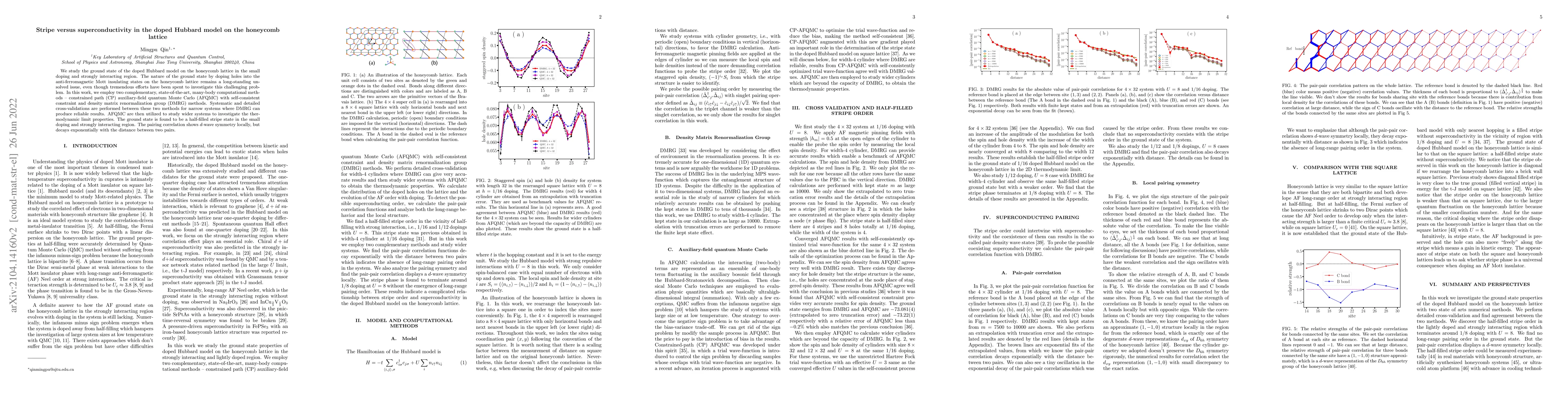 Thumbnail for Stripe versus superconductivity in the doped Hubbard model on the
  honeycomb lattice