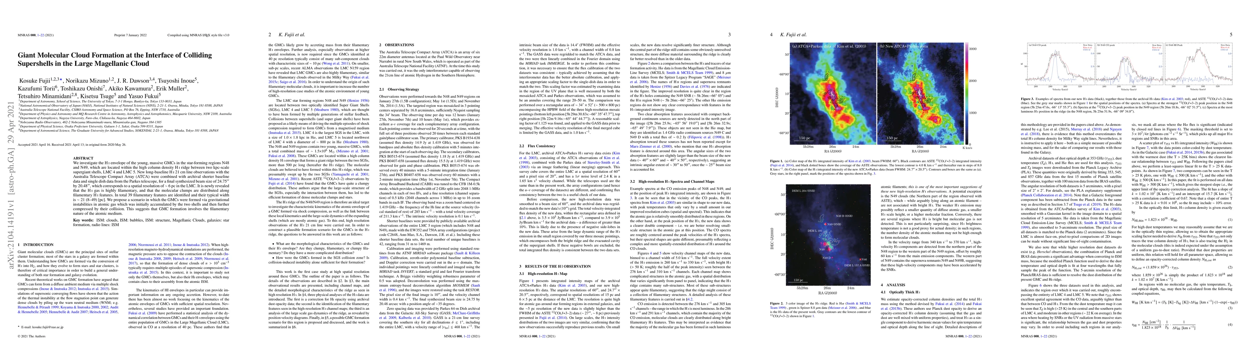 Thumbnail for Giant Molecular Cloud Formation at the Interface of Colliding
  Supershells in the Large Magellanic Cloud
