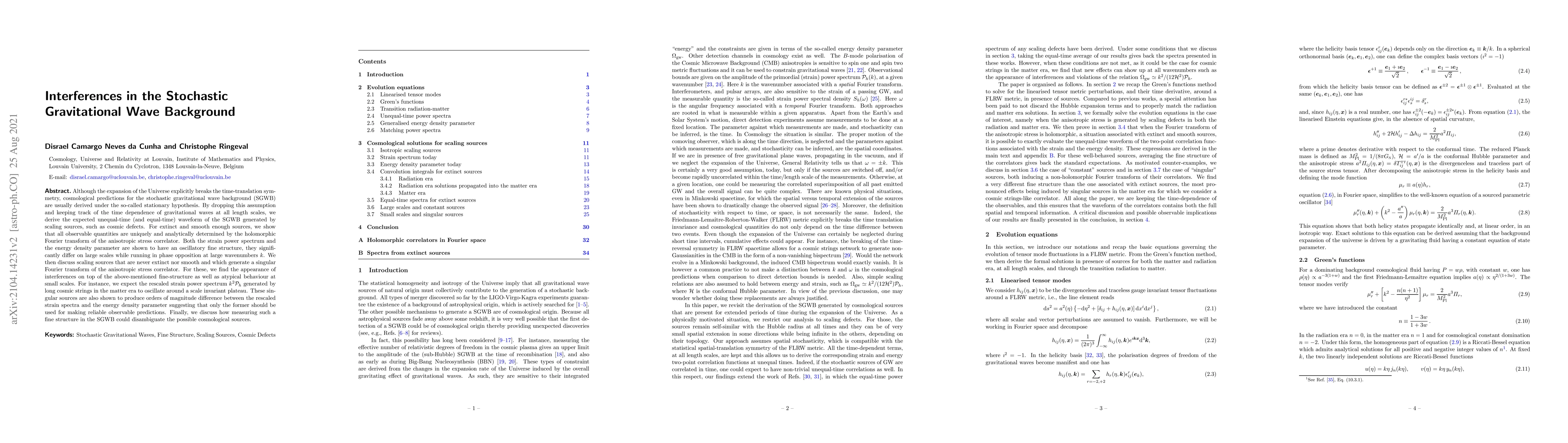 Thumbnail for Interferences in the Stochastic Gravitational Wave Background
