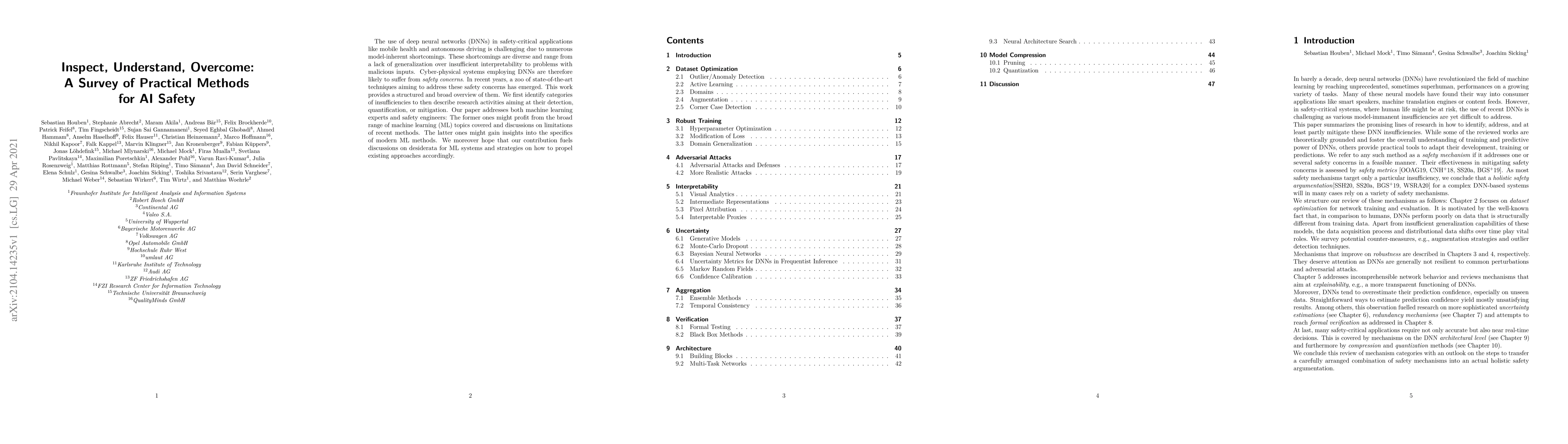 Thumbnail for Inspect, Understand, Overcome: A Survey of Practical Methods for AI
  Safety