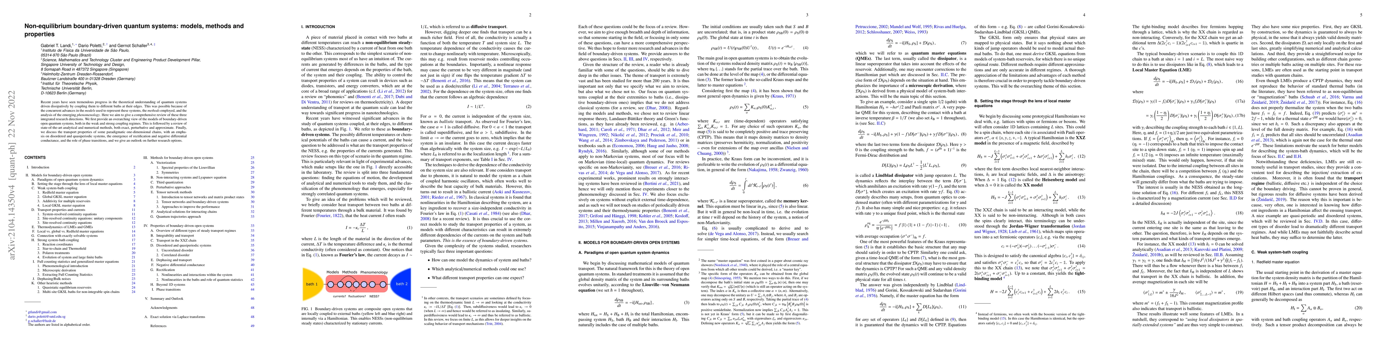 Thumbnail for Non-equilibrium boundary driven quantum systems: models, methods and
  properties