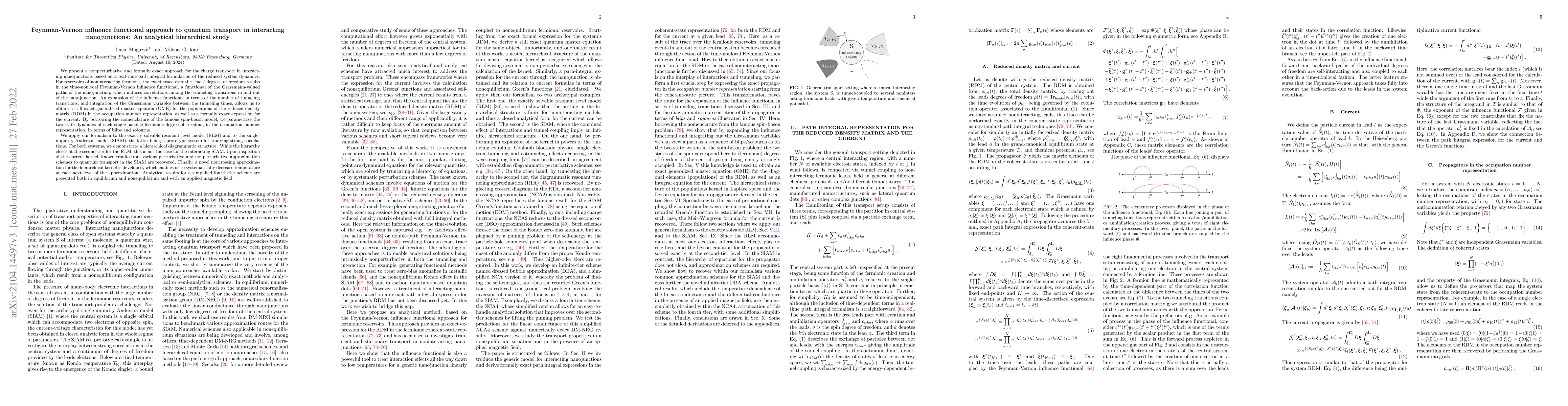 Thumbnail for Feynman-Vernon influence functional approach to quantum transport in
  interacting nanojunctions: An analytical hierarchical study