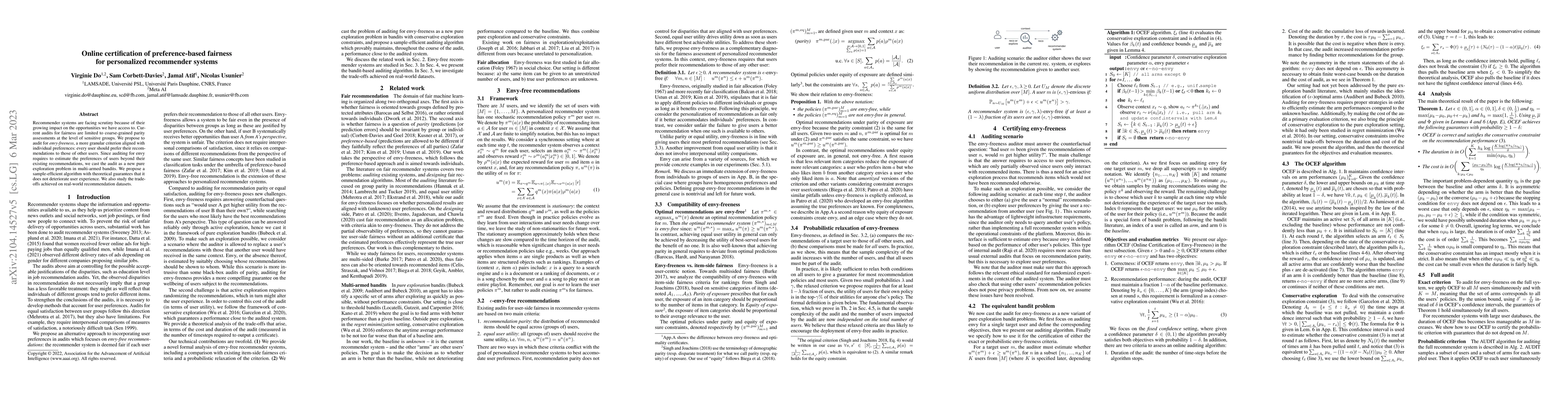 Thumbnail for Online certification of preference-based fairness for personalized
  recommender systems