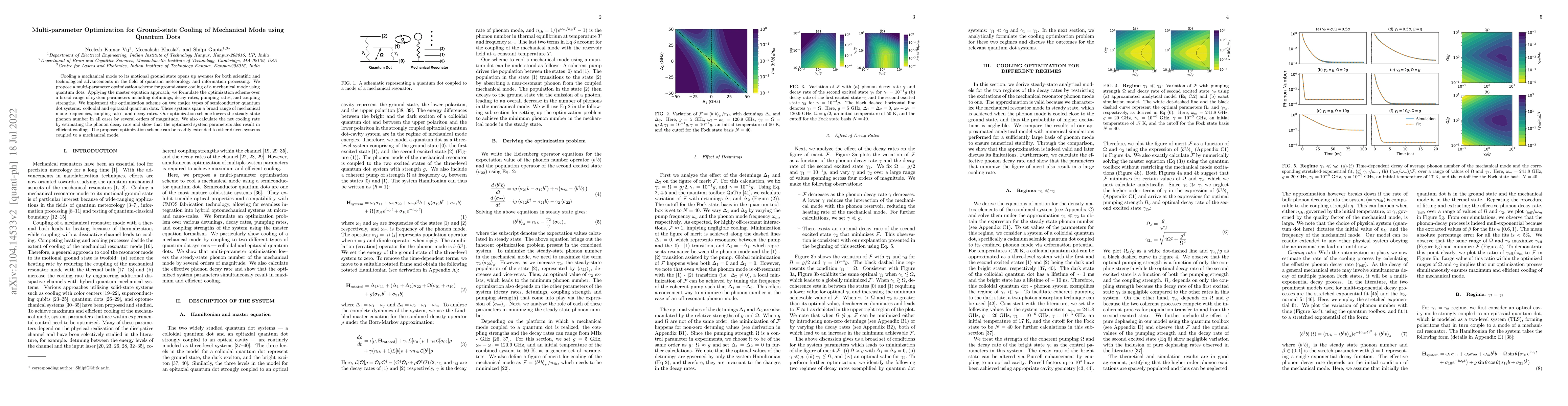 Thumbnail for Multi-parameter Optimization for Ground-state Cooling of Mechanical Mode
  using Quantum Dots