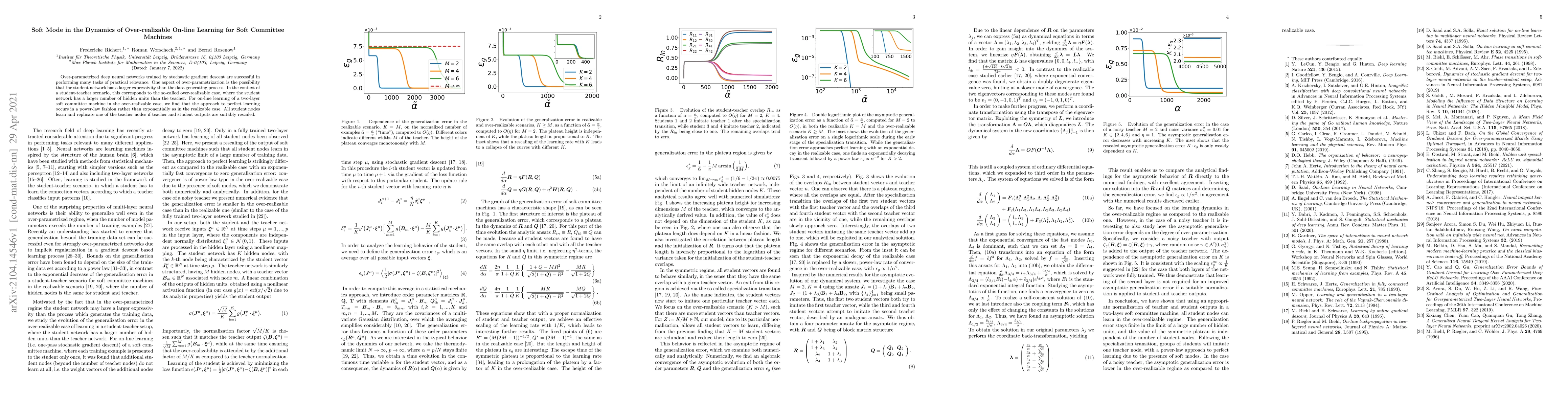 Thumbnail for Soft Mode in the Dynamics of Over-realizable On-line Learning for Soft
  Committee Machines