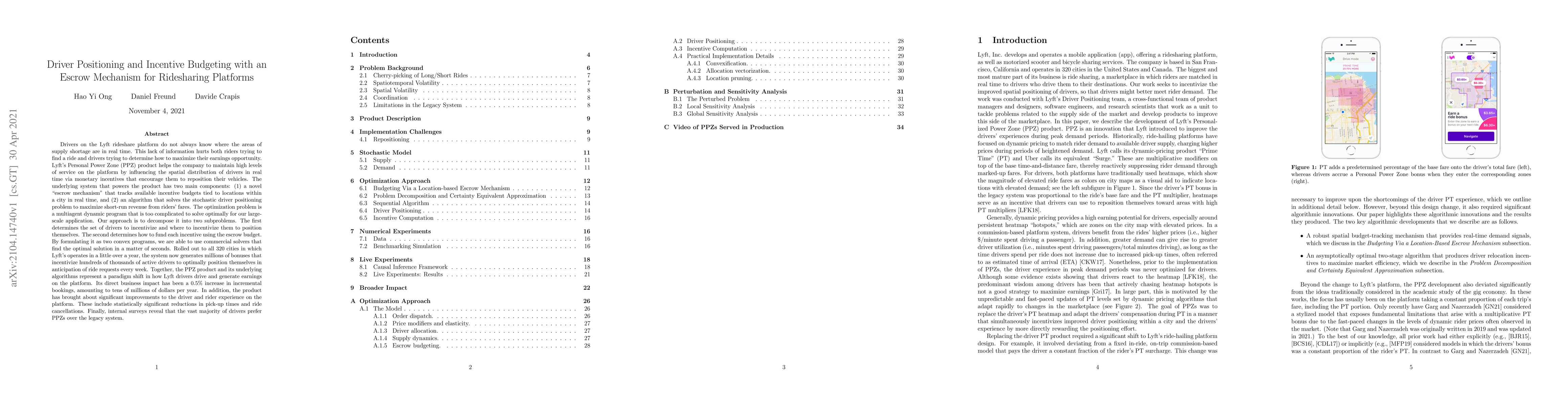 Thumbnail for Driver Positioning and Incentive Budgeting with an Escrow Mechanism for
  Ridesharing Platforms