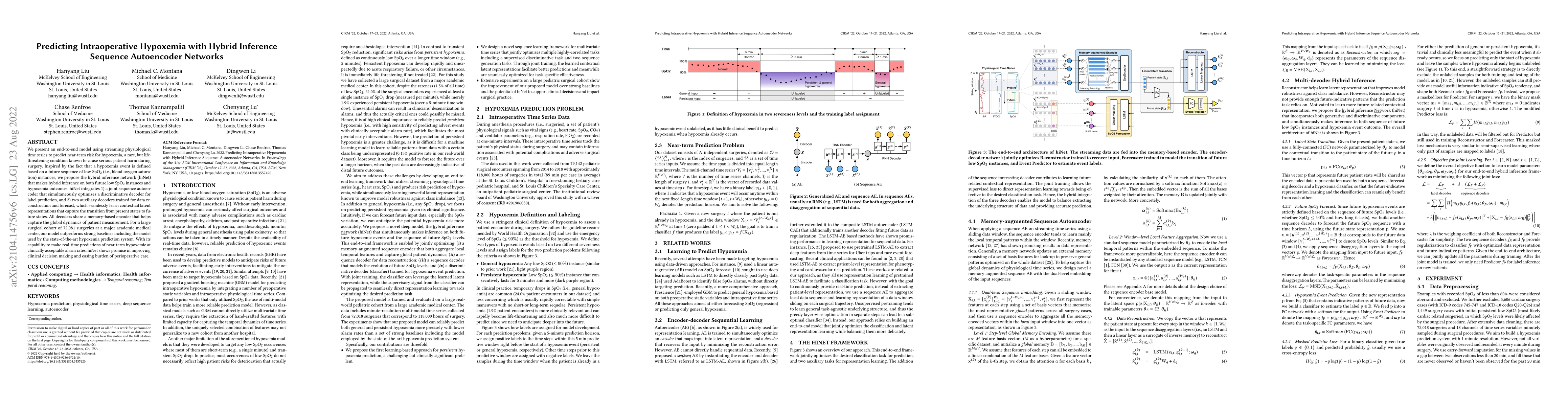 Thumbnail for Predicting Intraoperative Hypoxemia with Hybrid Inference Sequence
  Autoencoder Networks