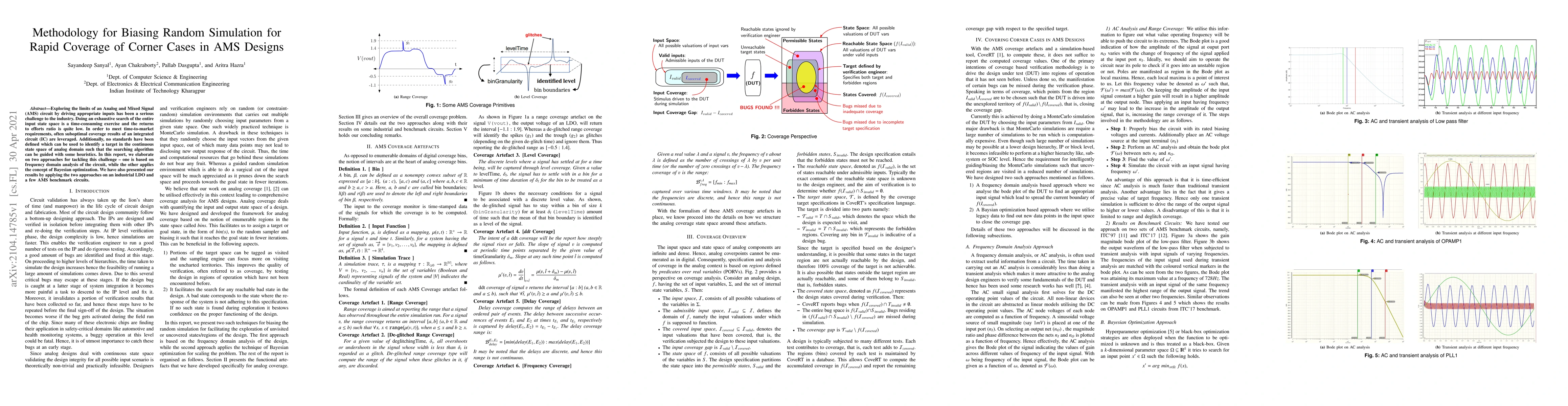 Thumbnail for Methodology for Biasing Random Simulation for Rapid Coverage of Corner
  Cases in AMS Designs