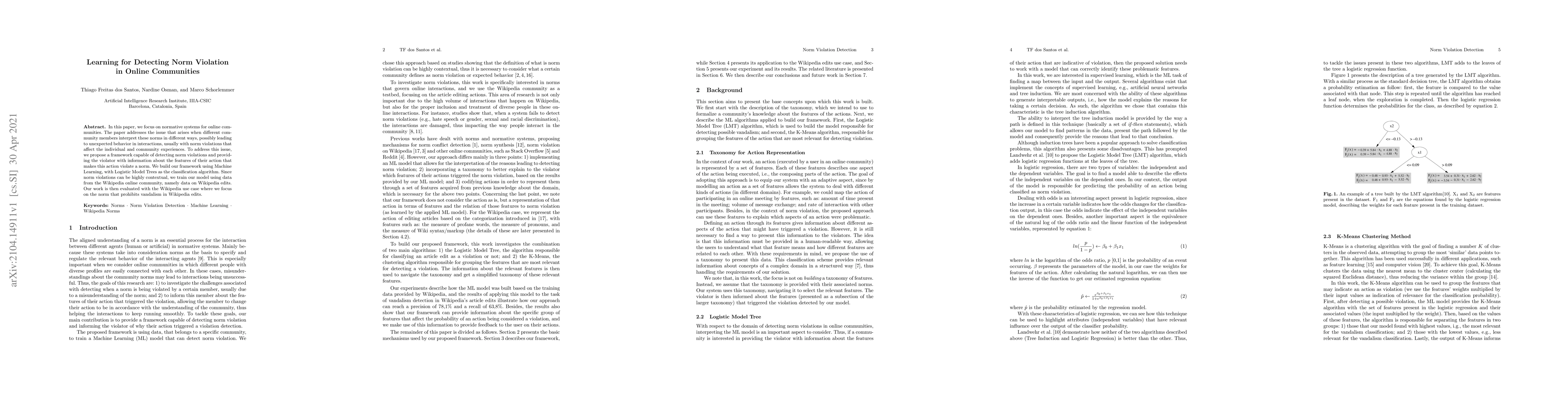 Thumbnail for Learning for Detecting Norm Violation in Online Communities