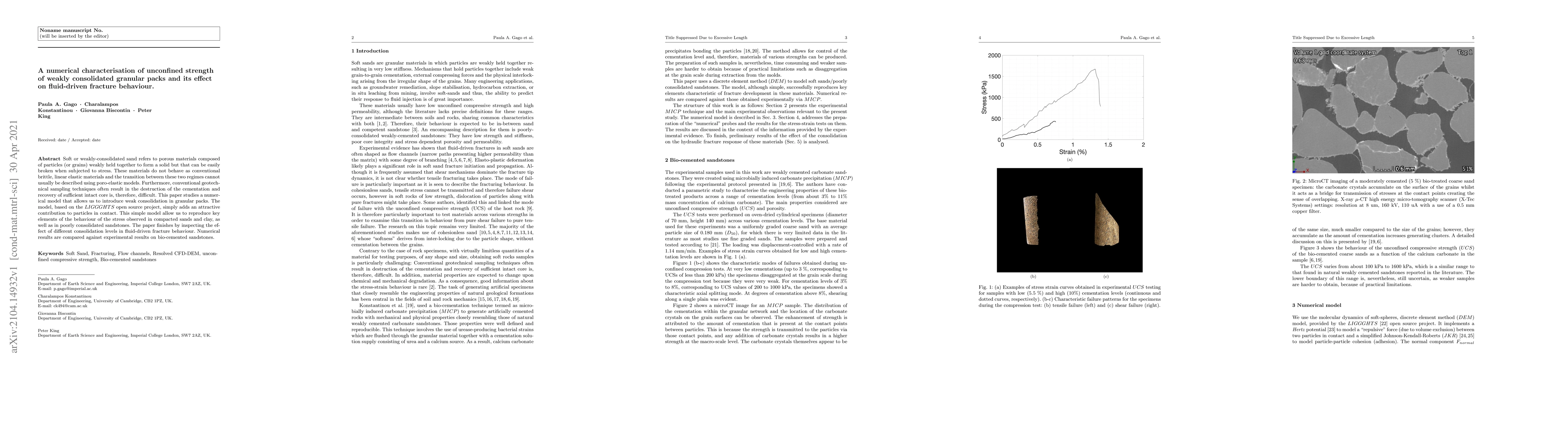 Thumbnail for A numerical characterisation of unconfined strength of weakly
  consolidated granular packs and its effect on fluid-driven fracture behaviour