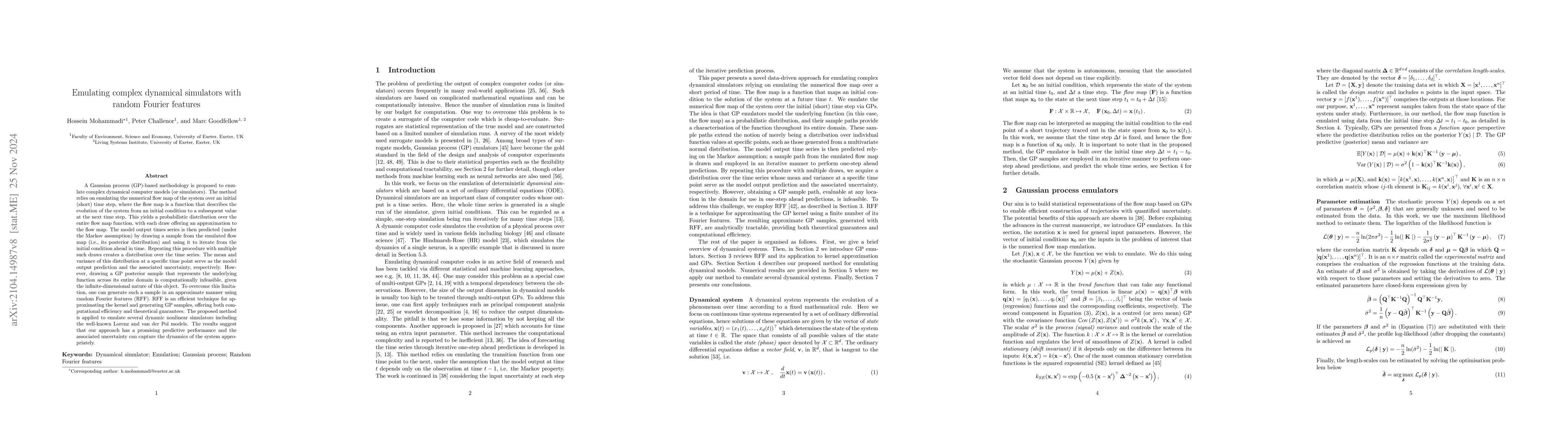 Thumbnail for Emulating complex dynamical simulators with random Fourier features