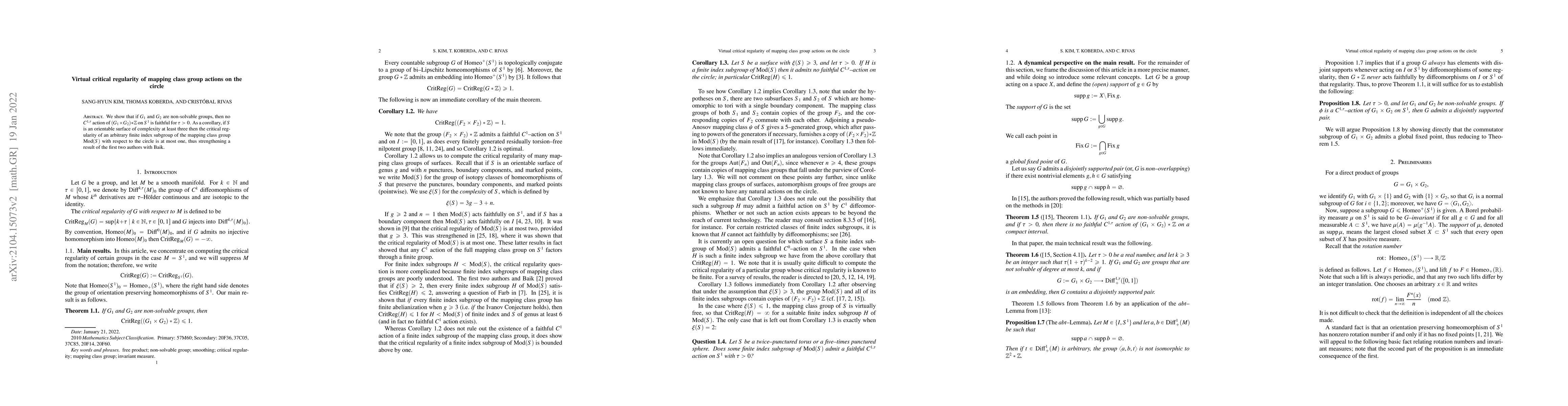 Thumbnail for Virtual critical regularity of mapping class group actions on the circle