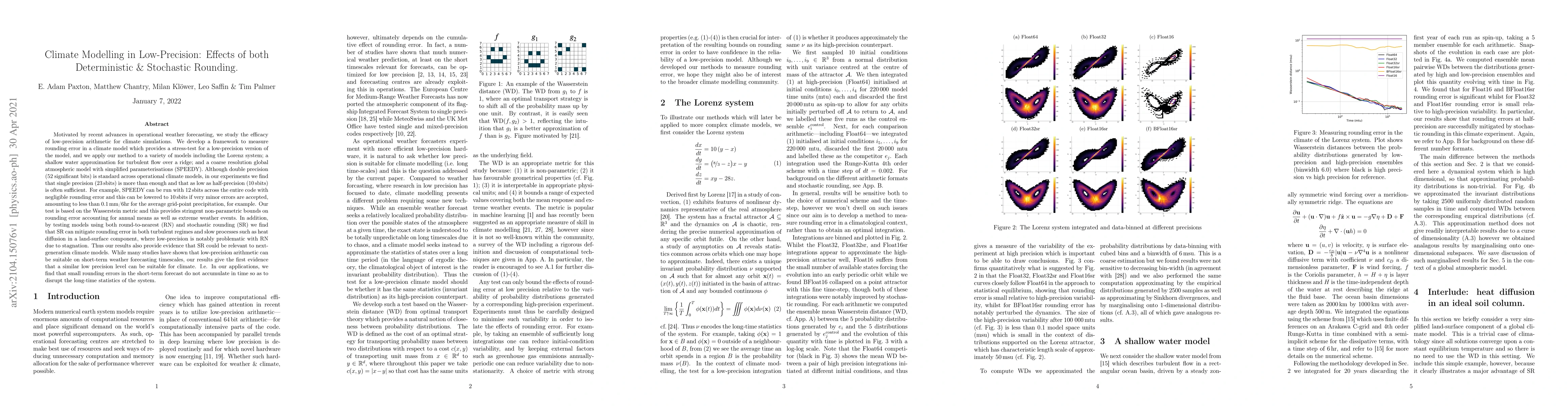 Thumbnail for Climate Modelling in Low-Precision: Effects of both Deterministic &
  Stochastic Rounding