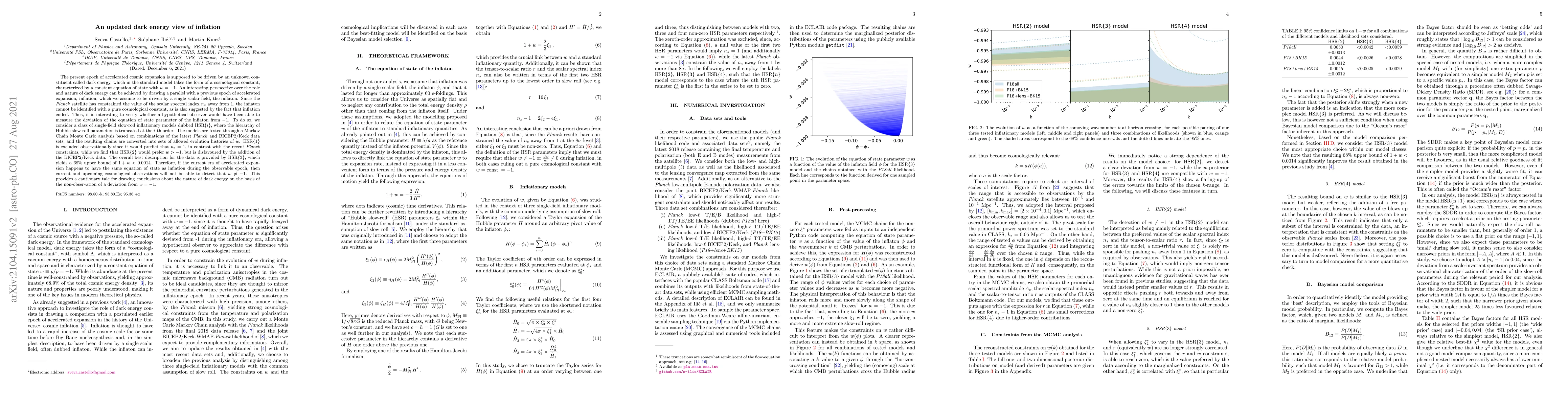 Thumbnail for An updated dark energy view of inflation
