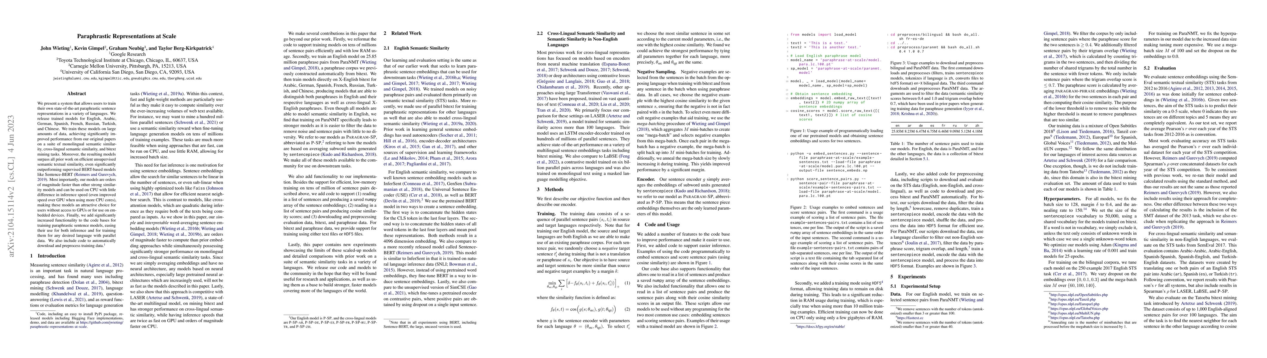 Thumbnail for Paraphrastic Representations at Scale