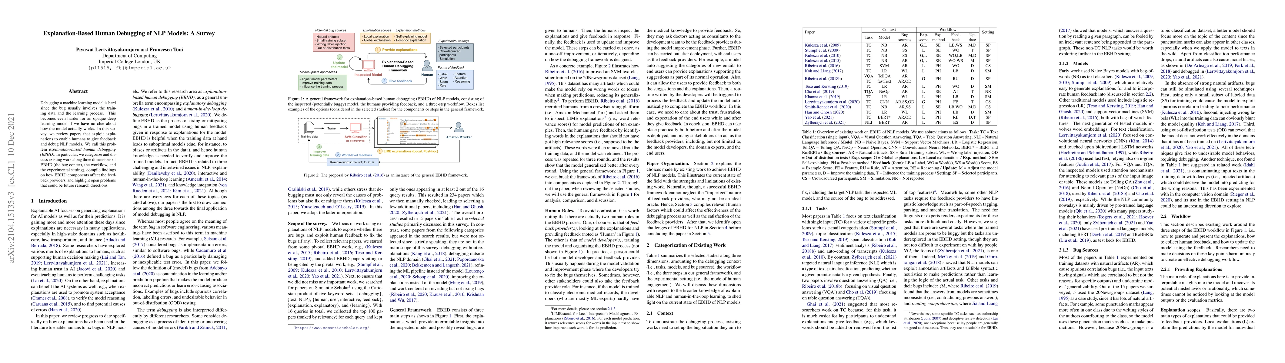 Thumbnail for Explanation-Based Human Debugging of NLP Models: A Survey