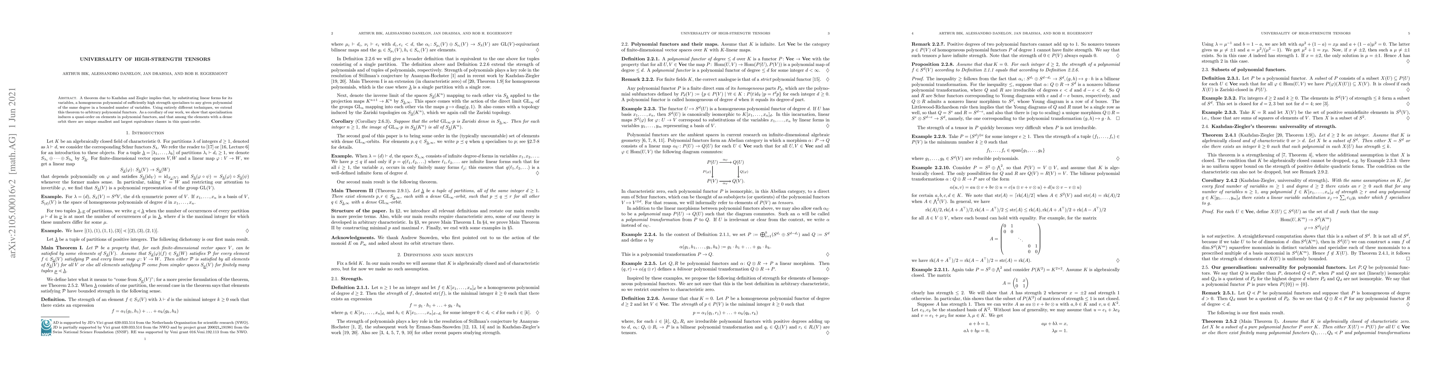 Thumbnail for Universality of high-strength tensors