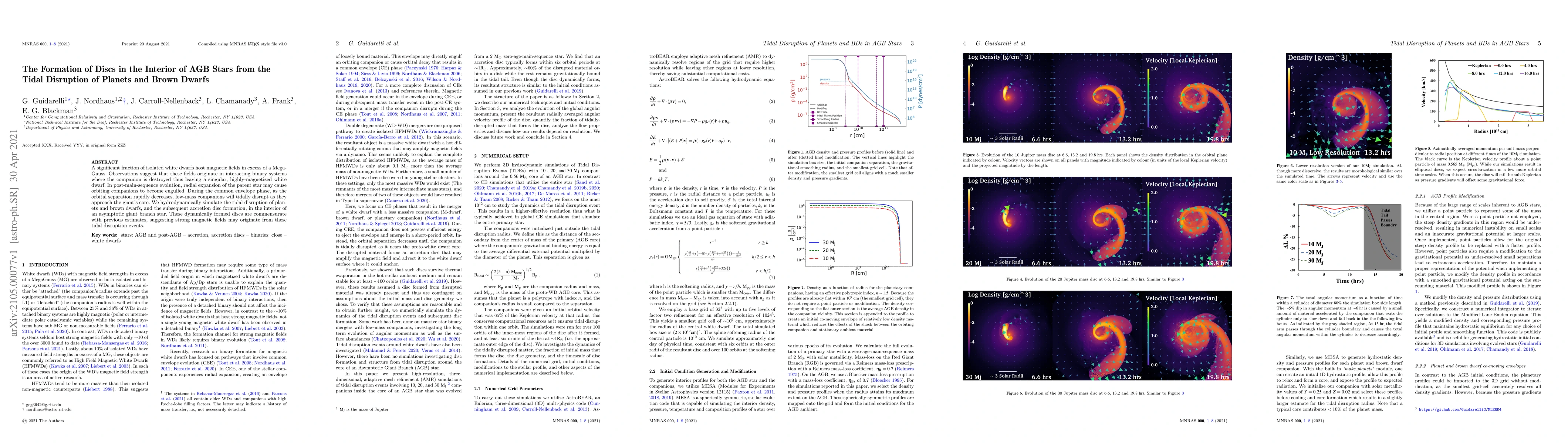 Thumbnail for The Formation of Discs in the Interior of AGB Stars from the Tidal
  Disruption of Planets and Brown Dwarfs