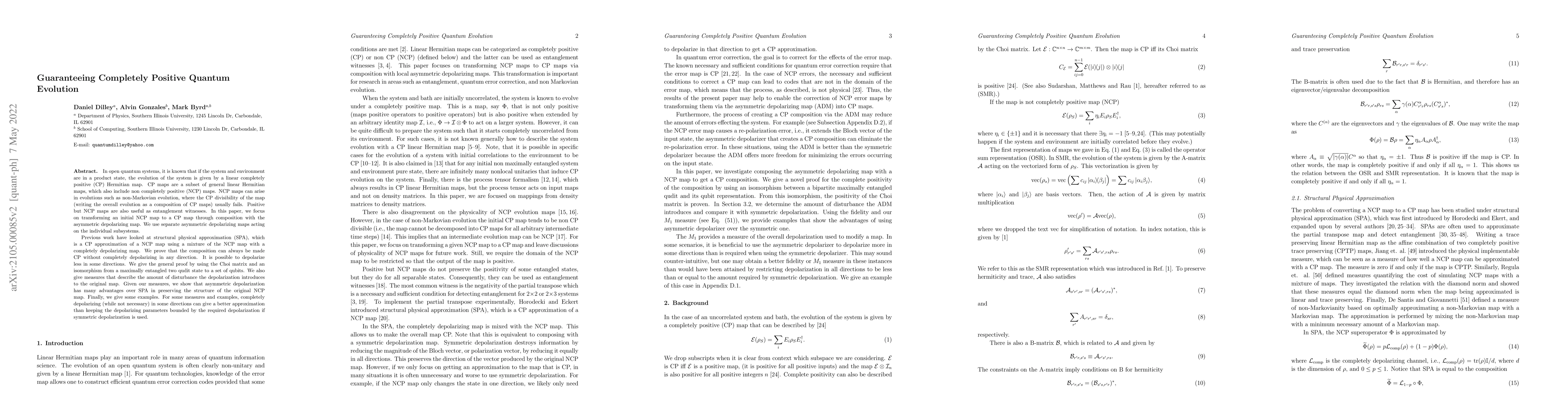 Thumbnail for Guaranteeing Completely Positive Quantum Evolution