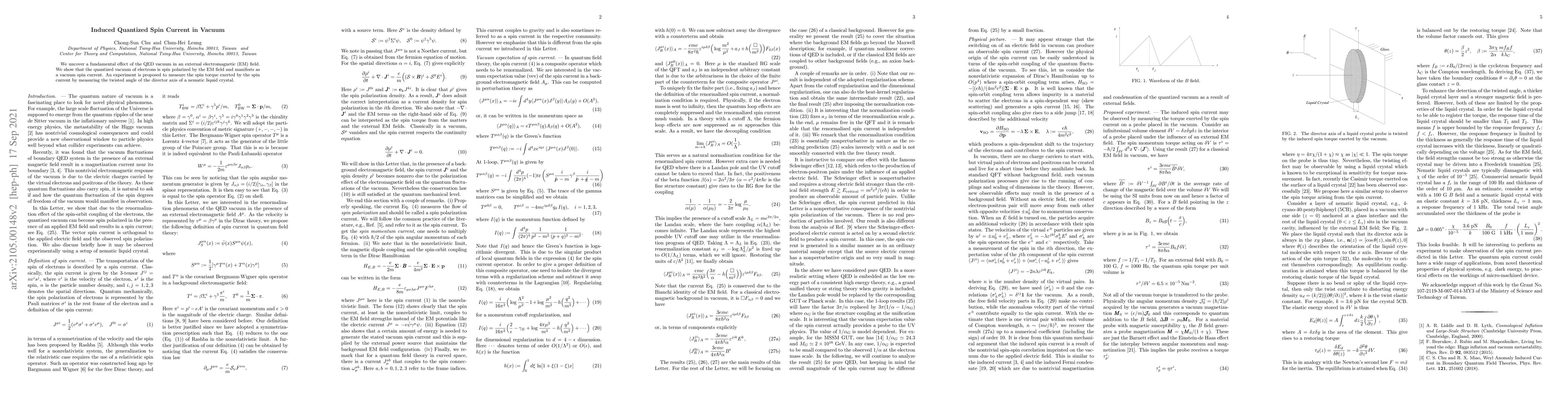 Thumbnail for Induced Quantized Spin Current in Vacuum