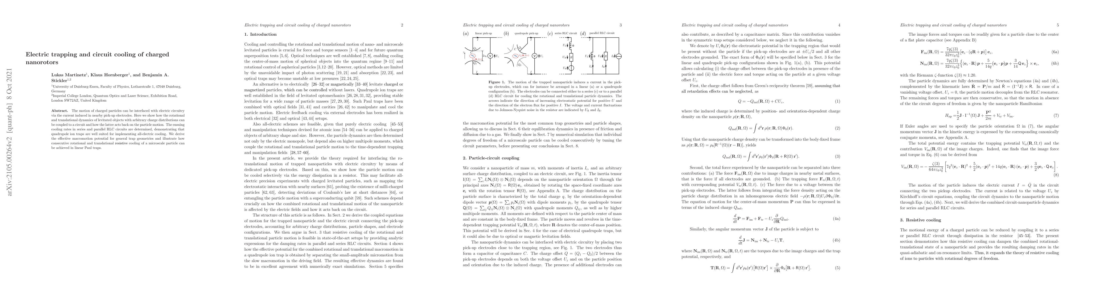 Thumbnail for Electric trapping and circuit cooling of charged nanorotors
