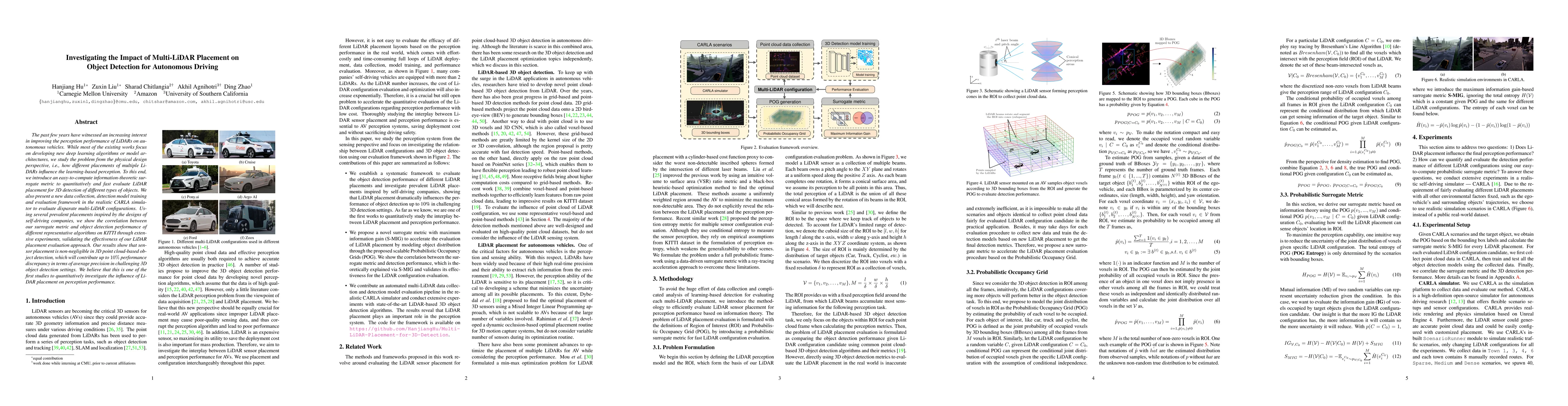 Thumbnail for Investigating the Impact of Multi-LiDAR Placement on Object Detection
  for Autonomous Driving