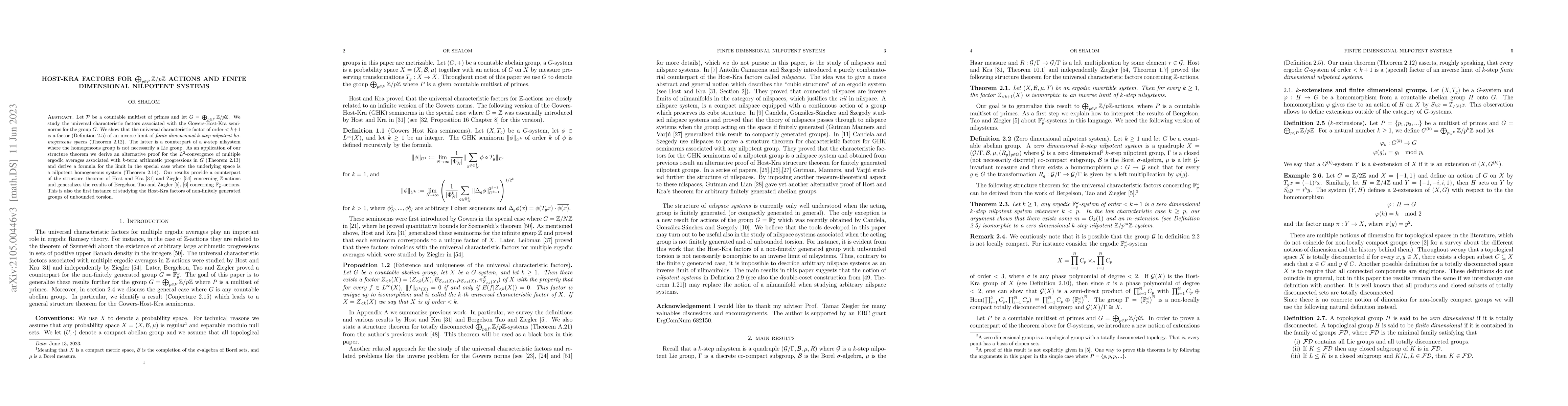 Thumbnail for Host-Kra factors for $\bigoplus_{p\in P}\mathbb{Z}/p\mathbb{Z}$ actions
  and finite dimensional nilpotent systems
