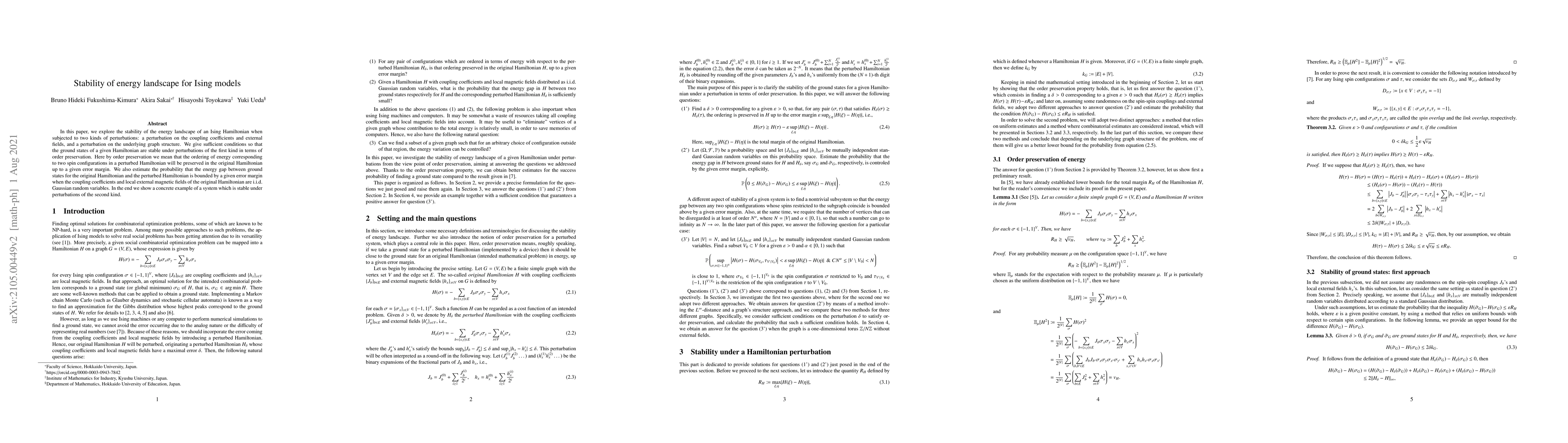 Thumbnail for Stability of energy landscape for Ising models