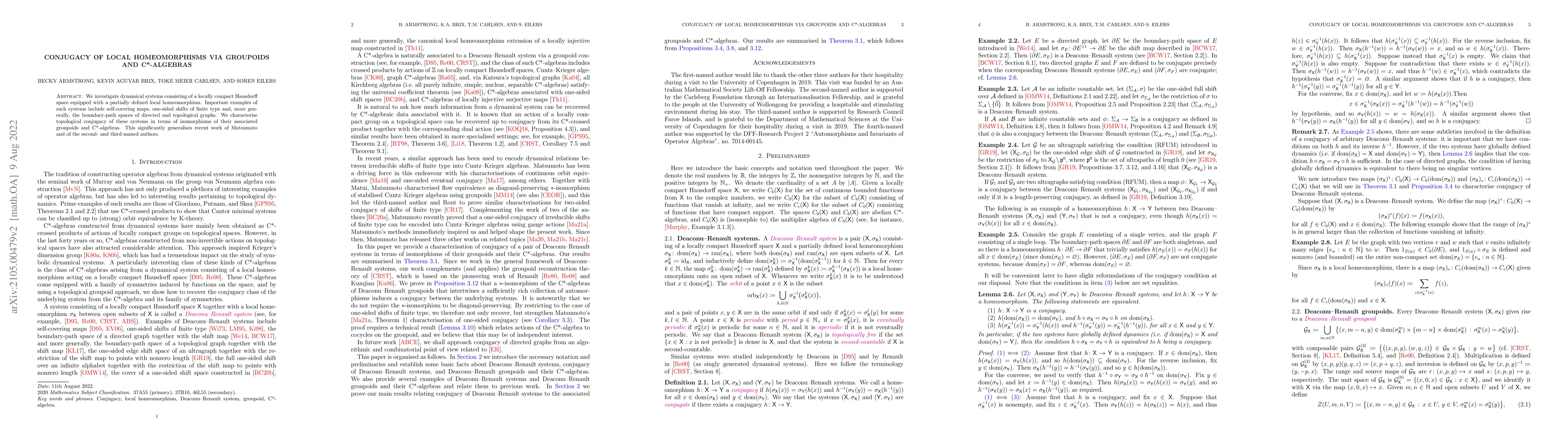 Thumbnail for Conjugacy of local homeomorphisms via groupoids and C*-algebras