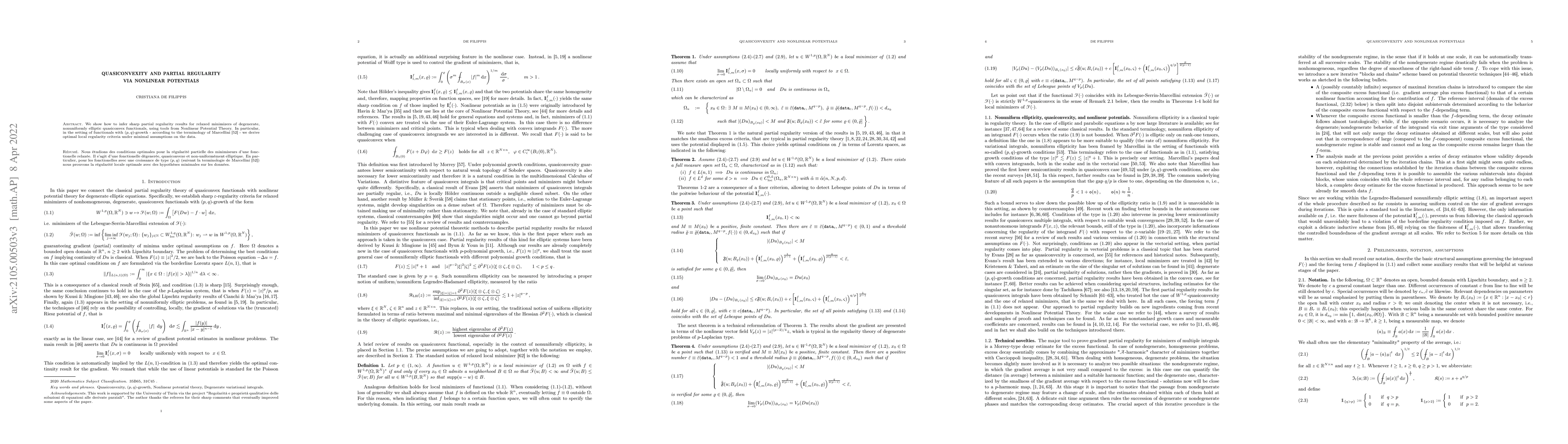 Thumbnail for Quasiconvexity and partial regularity via nonlinear potentials