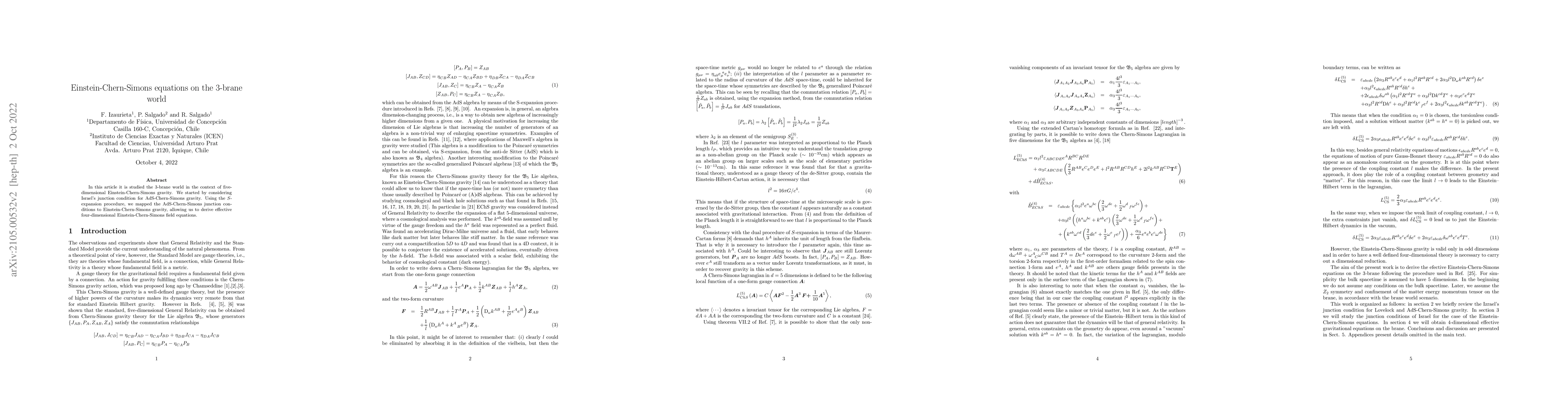 Thumbnail for Einstein-Chern-Simons equations on the 3-brane world
