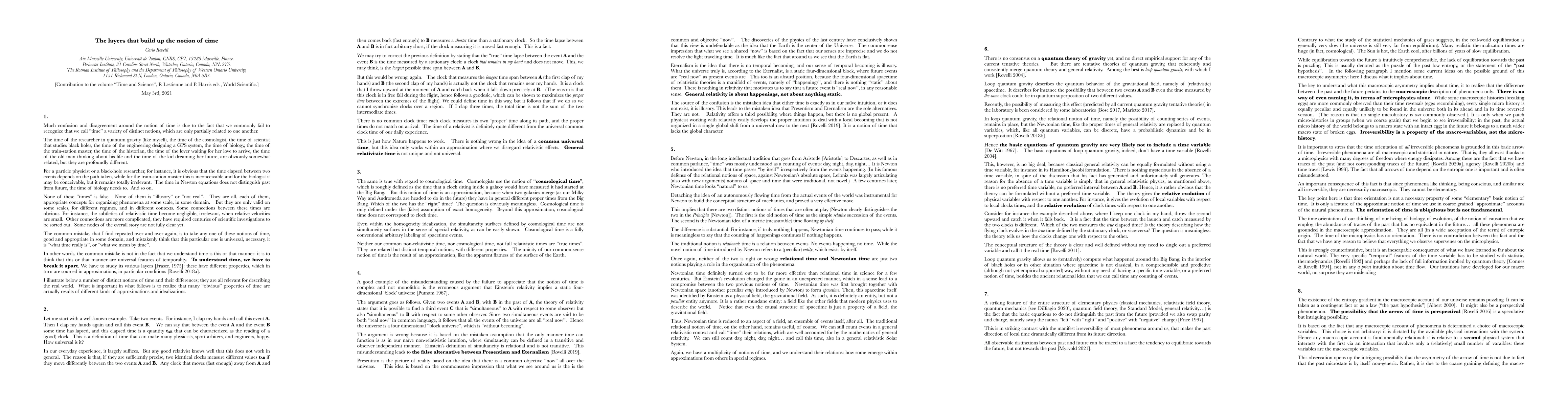 Thumbnail for The layers that build up the notion of time