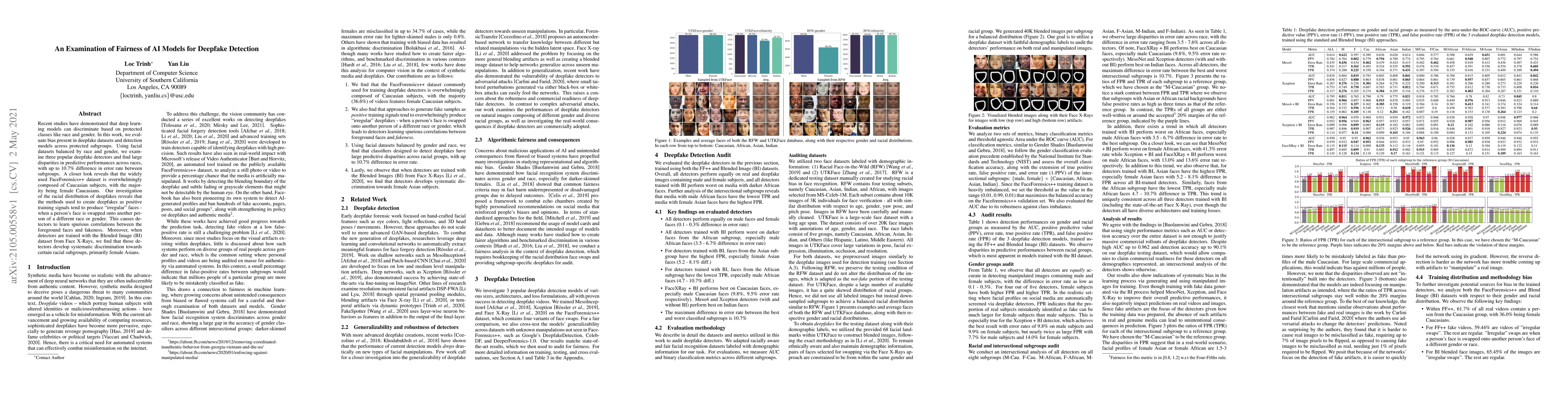 Thumbnail for An Examination of Fairness of AI Models for Deepfake Detection