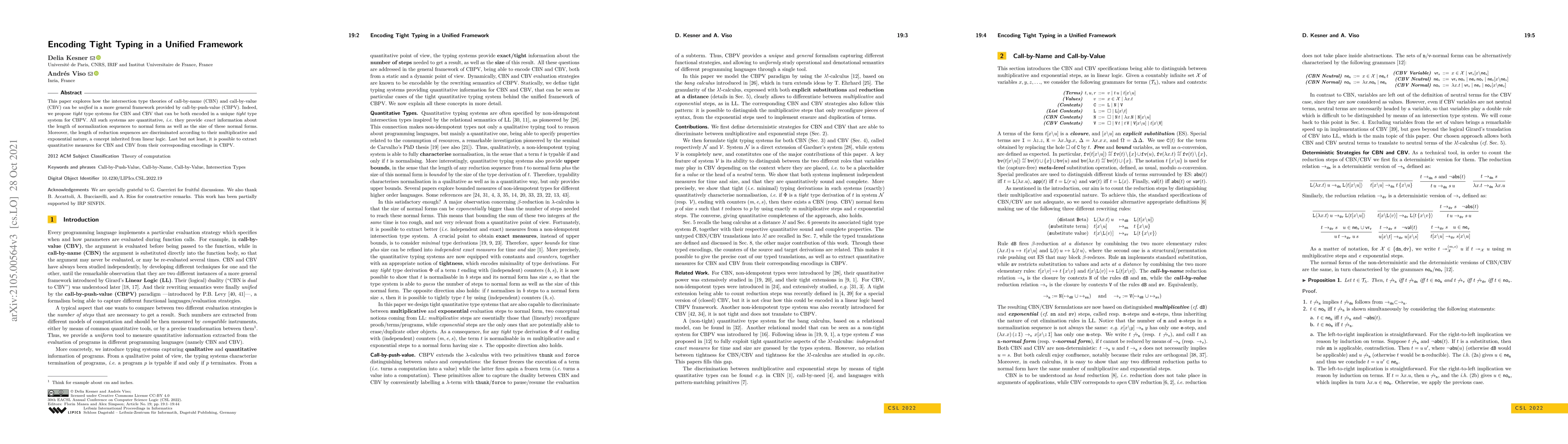 Thumbnail for Encoding Tight Typing in a Unified Framework