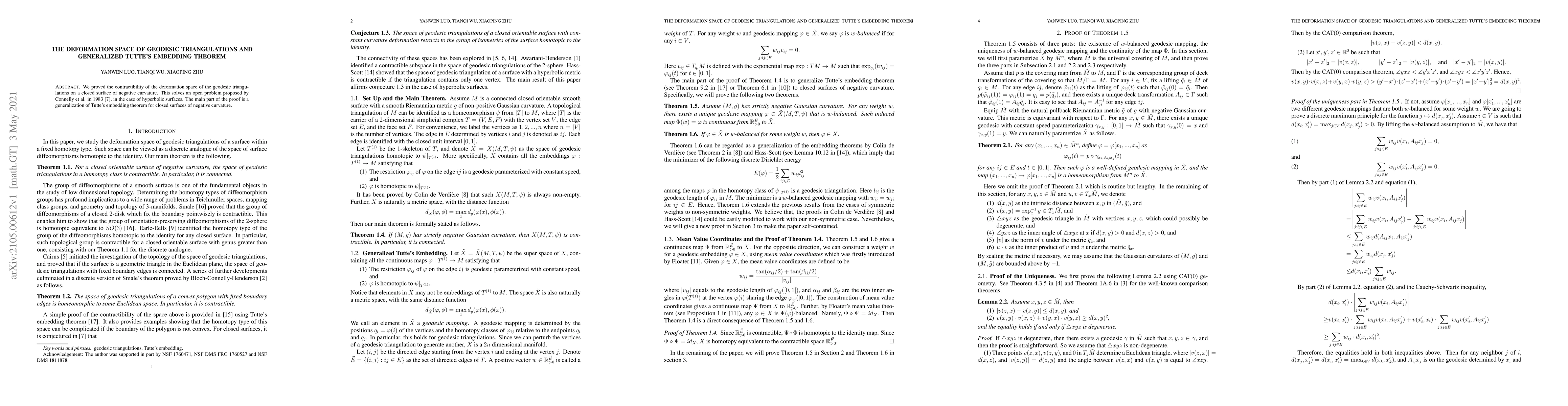 Thumbnail for The Deformation Space of Geodesic Triangulations and Generalized Tutte's
  Embedding Theorem