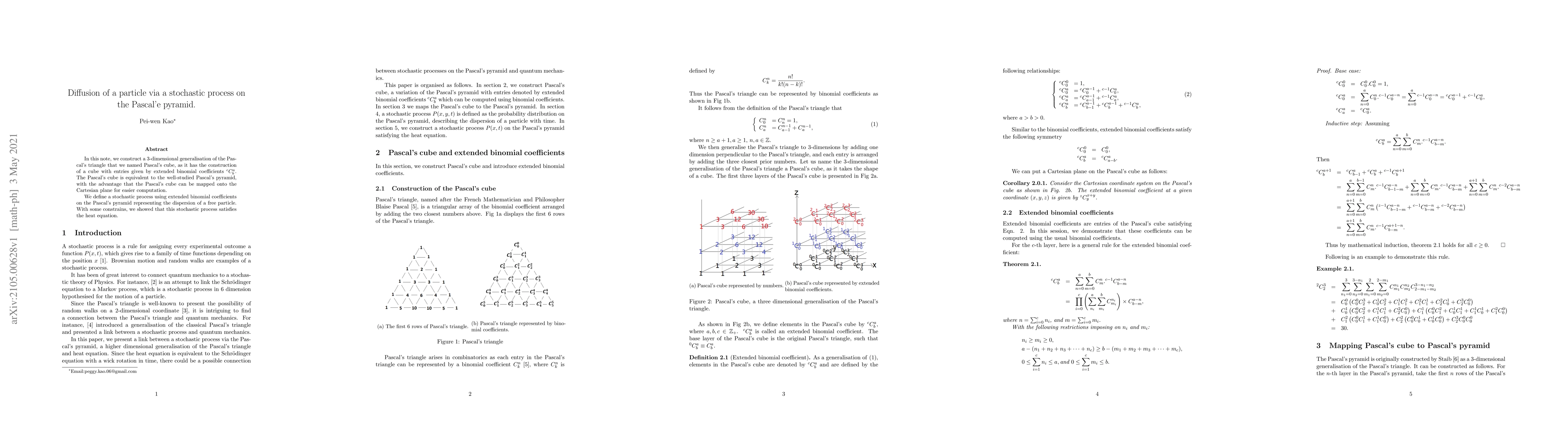 Thumbnail for Diffusion of a particle via a stochastic process on the Pascal'e pyramid