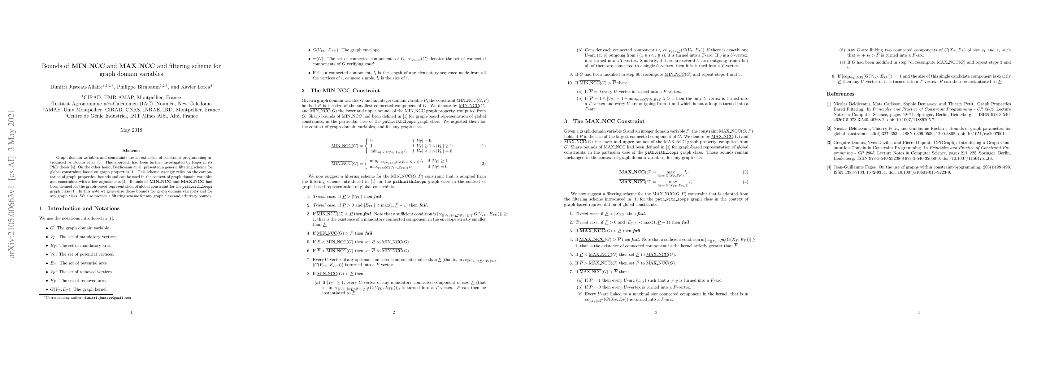 Thumbnail for Bounds of MIN_NCC and MAX_NCC and filtering scheme for graph domain
  variables