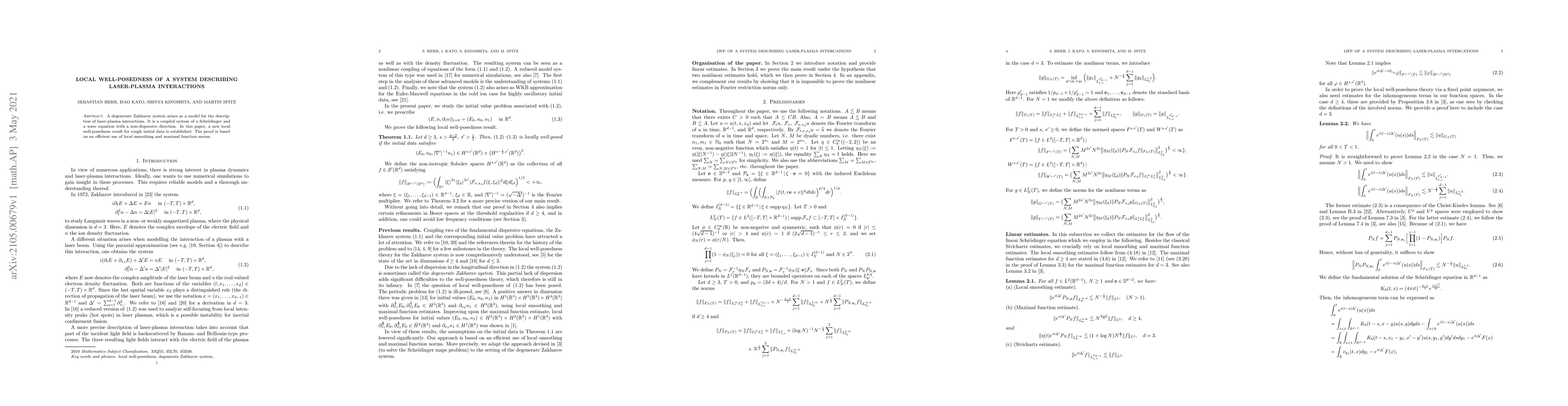 Thumbnail for Local well-posedness of a system describing laser-plasma interactions