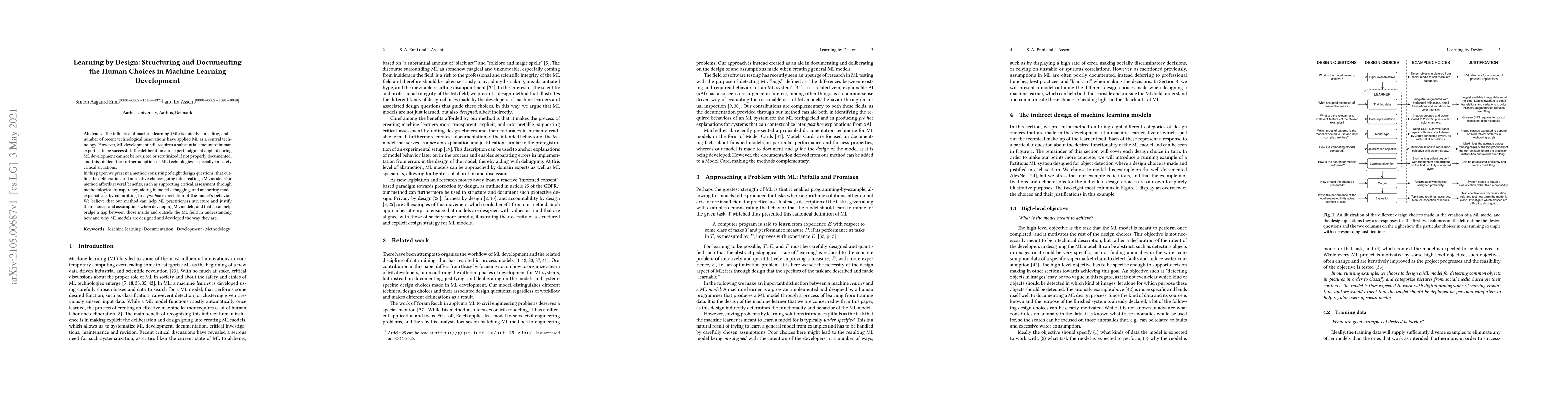 Thumbnail for Learning by Design: Structuring and Documenting the Human Choices in
  Machine Learning Development