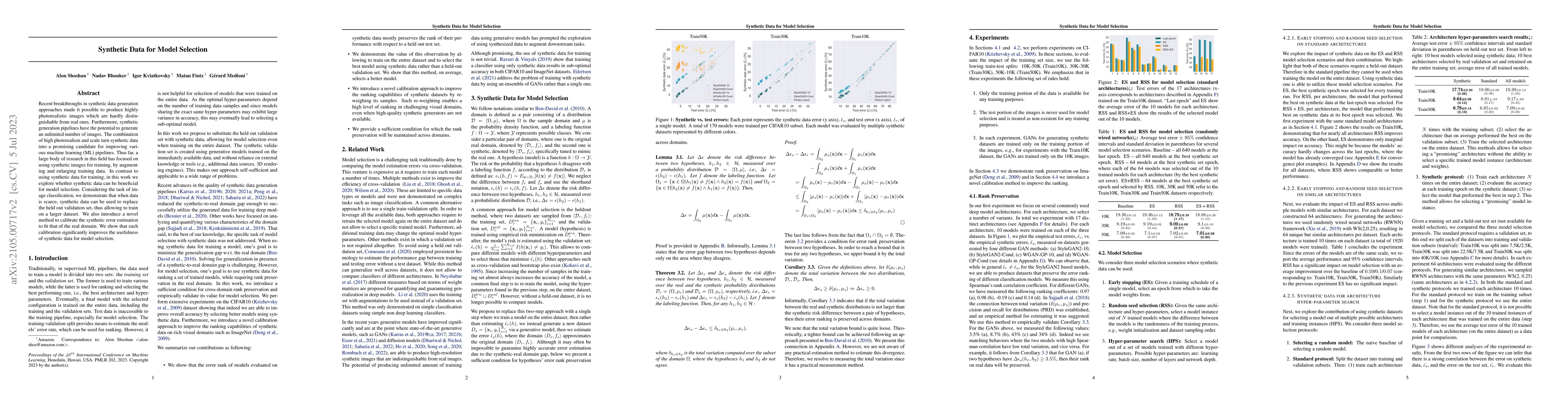 Thumbnail for Synthetic Data for Model Selection