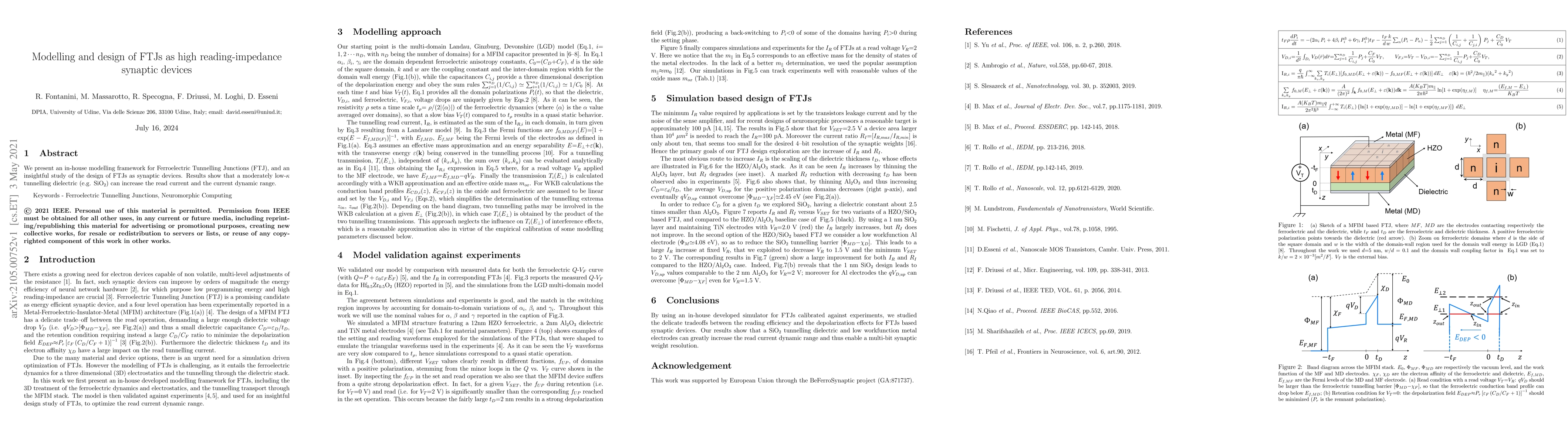 Thumbnail for Modelling and design of FTJs as high reading-impedance synaptic devices