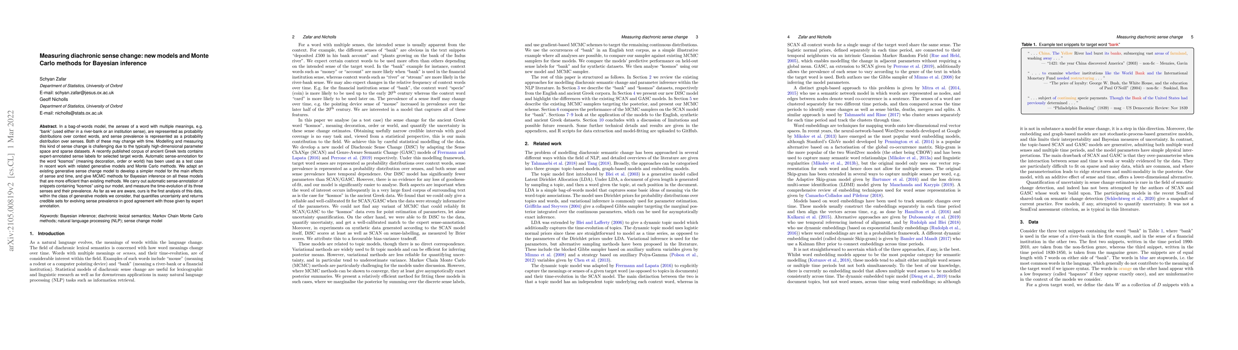 Thumbnail for Measuring diachronic sense change: new models and Monte Carlo methods
  for Bayesian inference