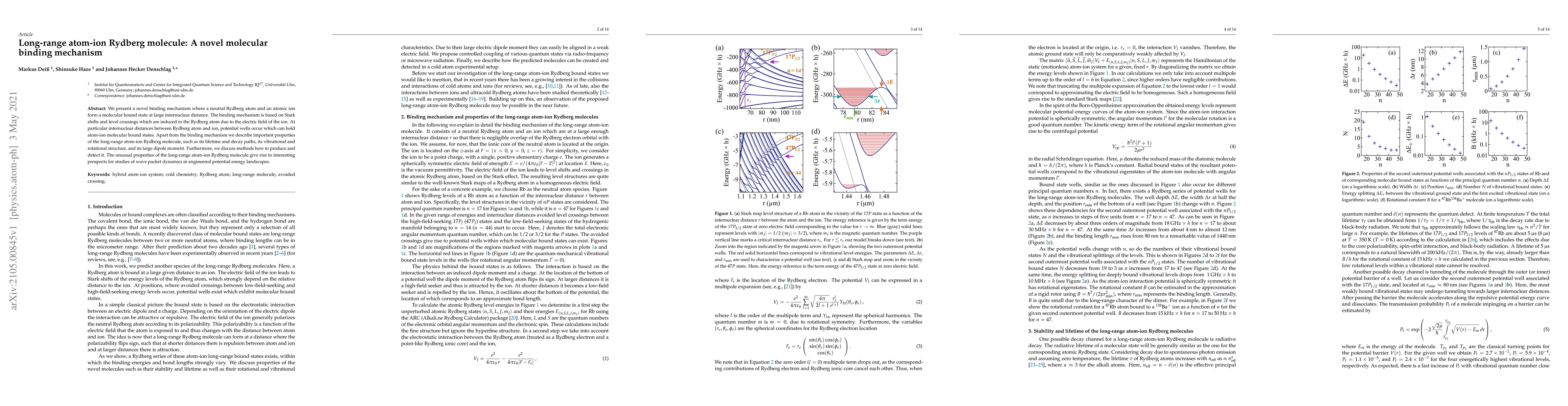 Thumbnail for Long-range atom-ion Rydberg molecule: A novel molecular binding
  mechanism