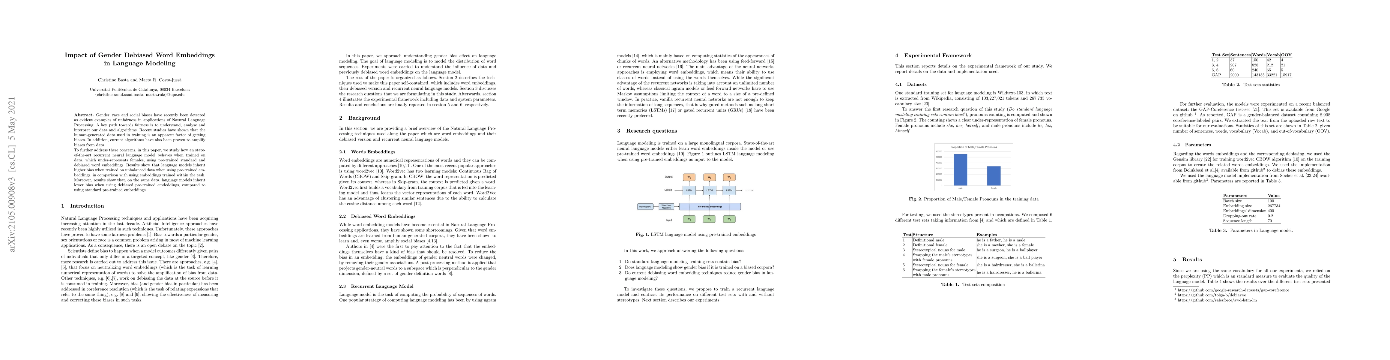 Thumbnail for Impact of Gender Debiased Word Embeddings in Language Modeling
