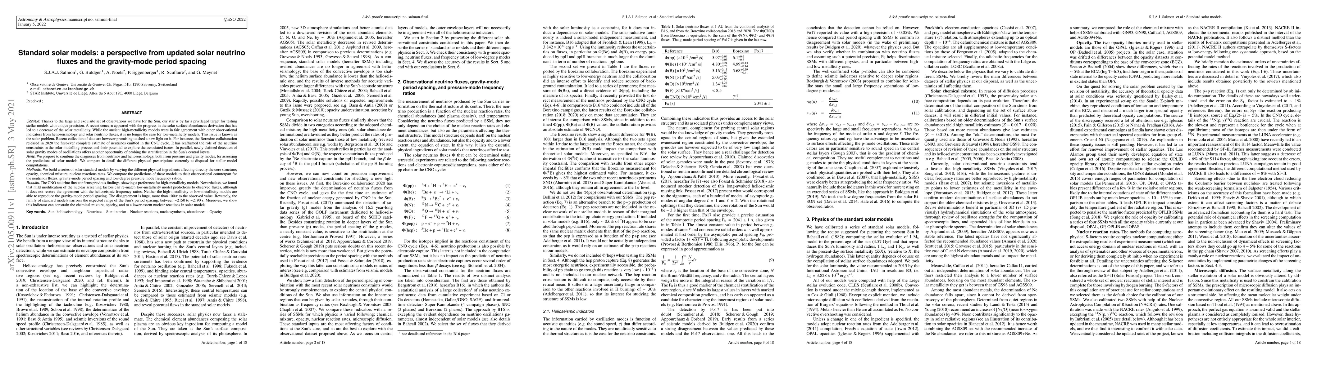 Thumbnail for Standard solar models: a perspective from updated solar neutrino fluxes
  and the gravity-mode period spacing
