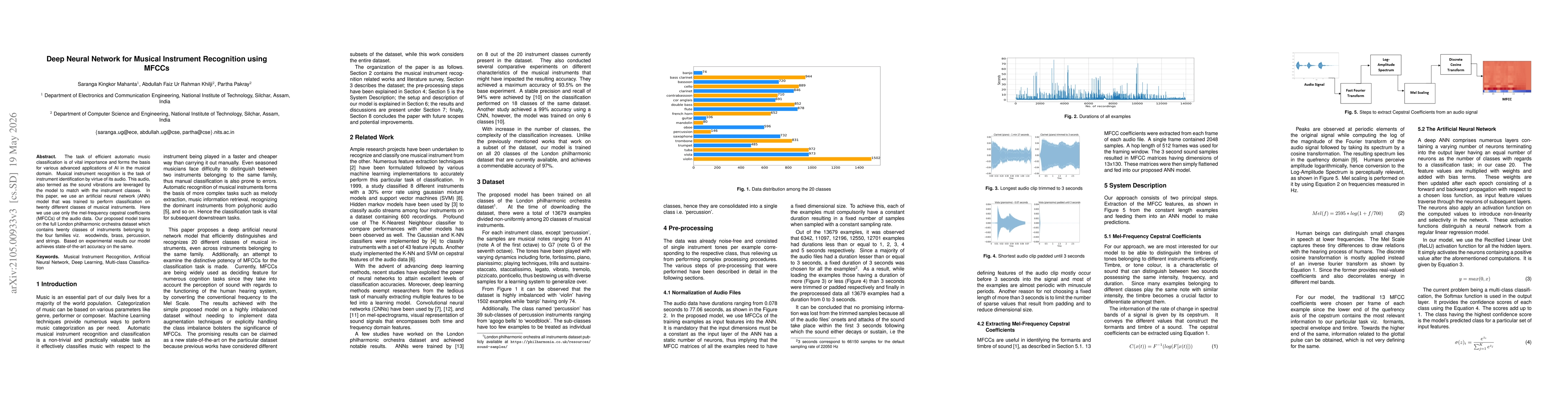 Thumbnail for Deep Neural Network for Musical Instrument Recognition using MFCCs