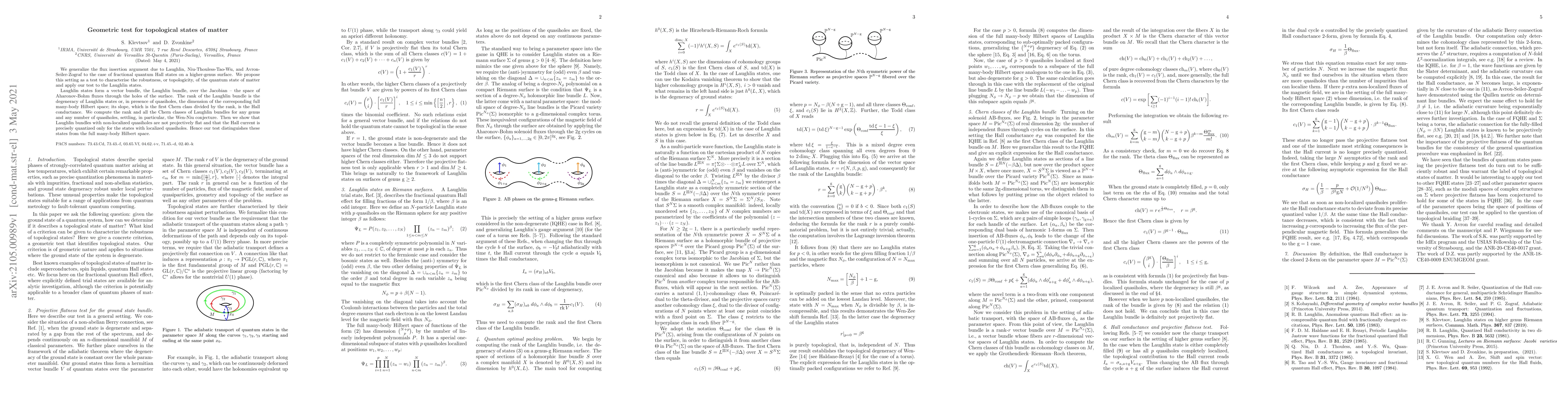Thumbnail for Geometric test for topological states of matter