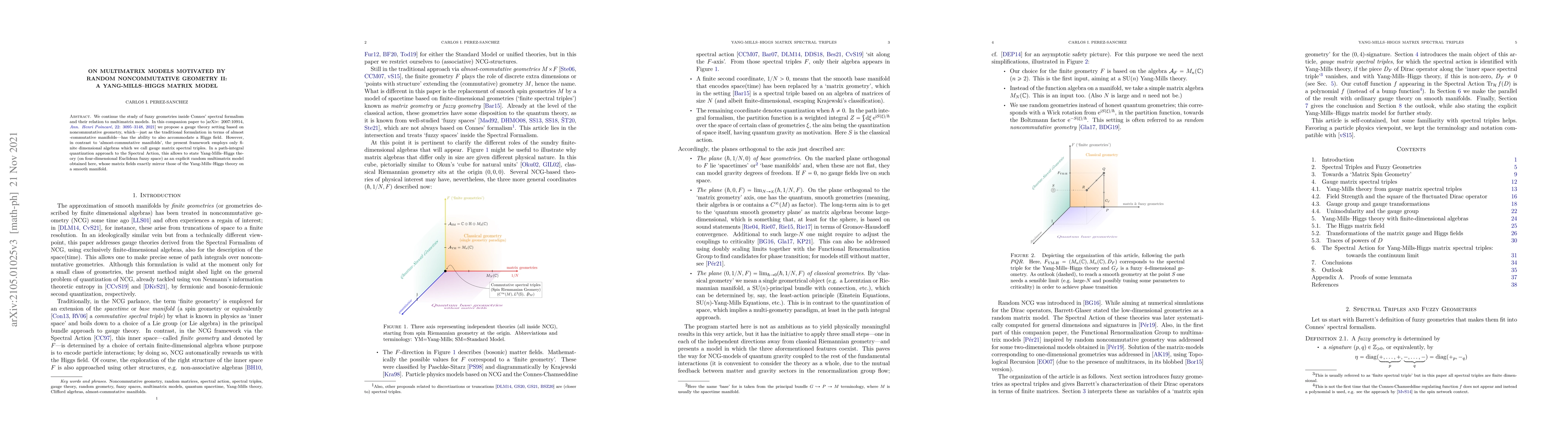 Thumbnail for On multimatrix models motivated by random noncommutative geometry II: A
  Yang-Mills-Higgs matrix model